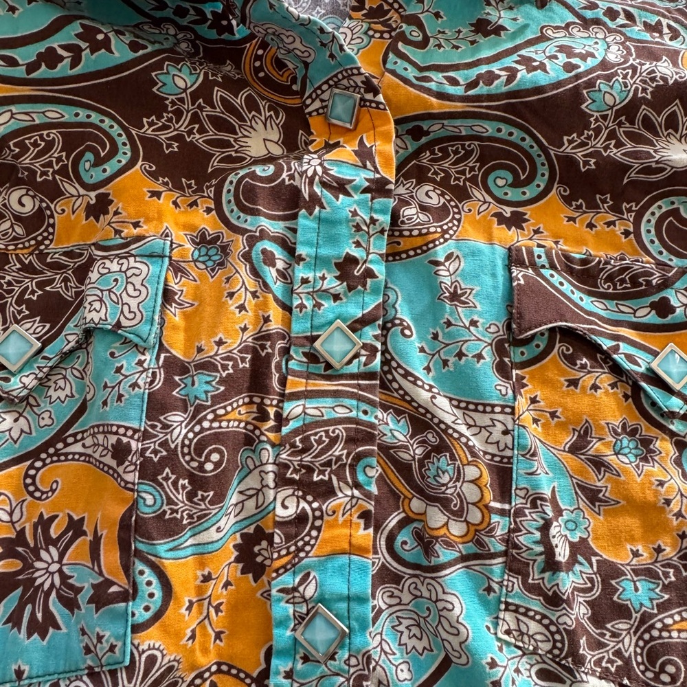 Paisley Button Down Shirt - Multicolor - Picture 4 of 9